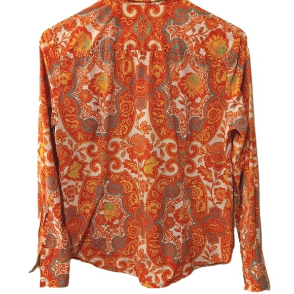 Robert Graham Knowledge Wisdom Truth Orange Paisley Button-Down Women's Sz M - Picture 6 of 15